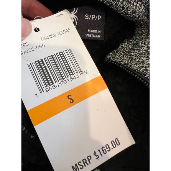Spyder Constant Full Zip Sweater Fleece Hybrid Jacket Charcoal Heather S - Picture 8 of 10